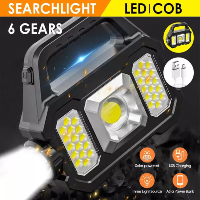 LED COB Light Flashlight Work Lamp Mini Torch Pocket USB Rechargeable Keychain