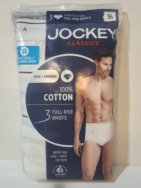 Jockey Men's Underwear Classic Full Rise Brief - 3 Pack-White-36 Brand New!! Jockey Men's Underwear Classic Full Rise Brief - 3 Pack-White-36 Brand New!!