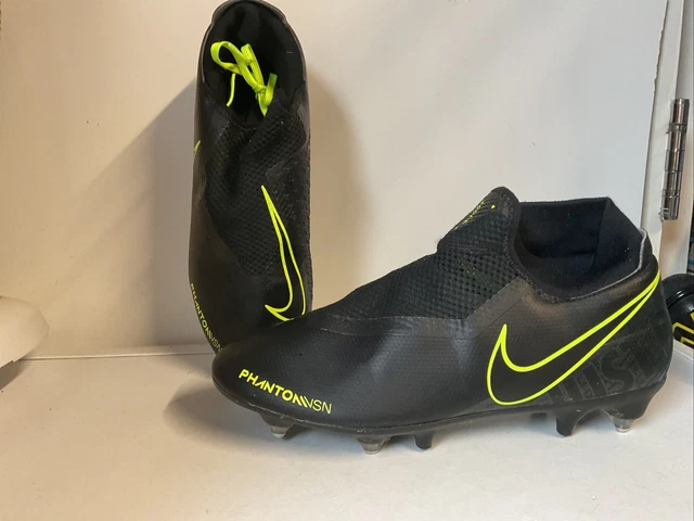 Nike Phantom vsn Ghost Spitze schwarz gelb Fußballschuhe UK Größe 7 gebraucht