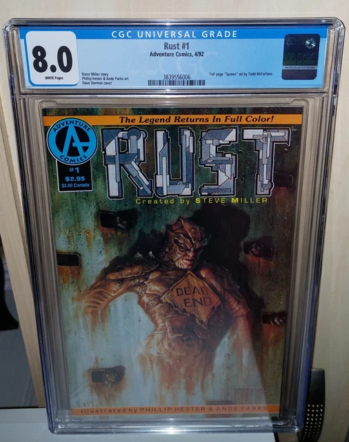 Rust #1 Cgc 8.0 Adventure Comics 1992 1St App Spawn In Ad Image Todd Mcfarlane