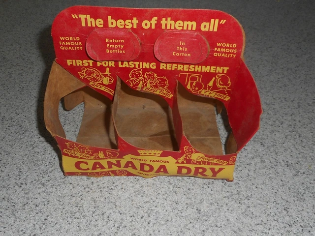Vintage Canada Dry Soda Pop Cardboard Six Pack Holder