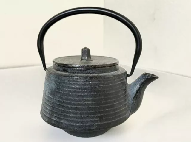 Stamped Japanese Iron Teapot Antique Vintage metal pattern Chinese Era