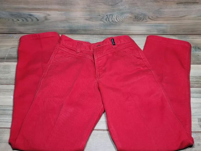 VTG Rocky Mountain Jeans Red High Rise Straight Cowgirl Western Womens Sz 8R