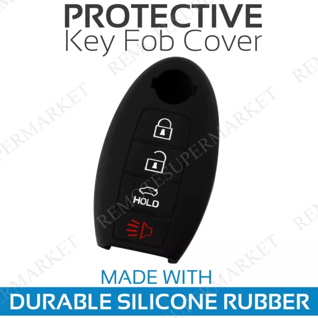 Key Fob Cover for 2007-2014 Nissan Maxima Remote Case Rubber Skin Jacket