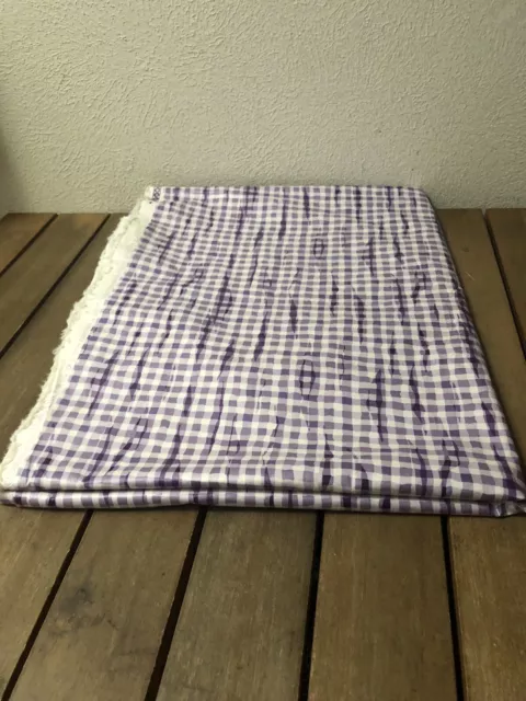 Waverly 56"X 4yds Pastel Purple White Check Home Decor Fabric Heavy Weight