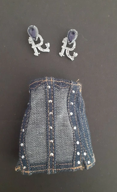 Rainbow High Dolls Clothes Kim Nguyen Series 5 Fab Denim Dress and Earrings NEW!