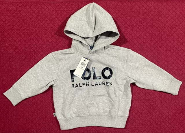 NWT Polo Ralph Lauren Girls Hoodie Sweatshirt Spellout Toddler