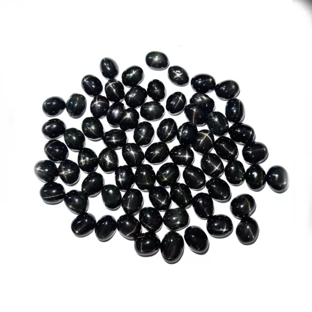 Natural Black Star Diopside Oval Cabochon Loose Gemstone 13 Pcs 63 CT 9 11 MM