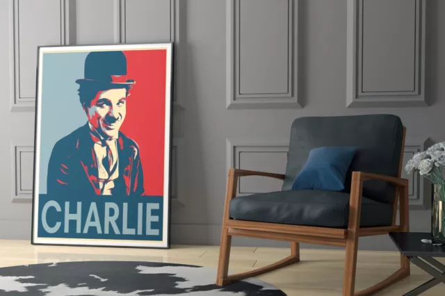 Charlie Chaplin Poster Wall Art Pop Culture Pop Art Retro Movie Film Actor Print