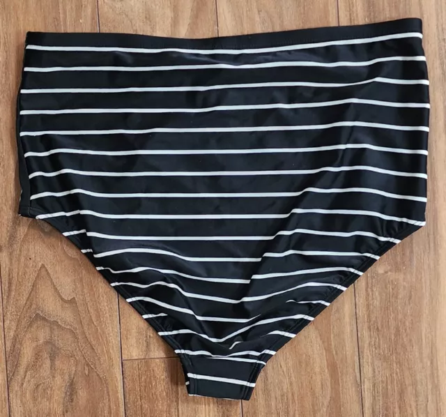 Old Navy Swim Bikini Bottoms Sz XL Striped High Waisted 3