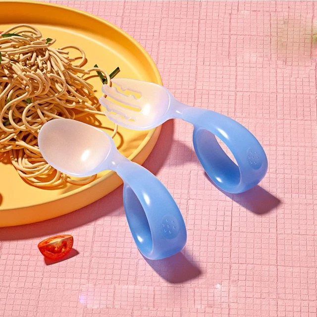 Juego de tenedor de cuchara para bebés Baby Practice Helper vajilla utensilios de entrenamiento para niños