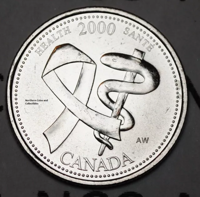 Canada 2000 April Health 25 cents UNC Millenium Series Canadian Quarter