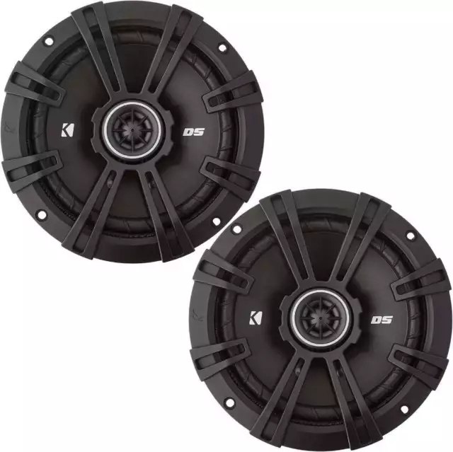 Kicker DS Series 43DSC6504 6-1/2" Coaxial Car Audio Speakers, 6.5" 4 Ohm 60W RMS