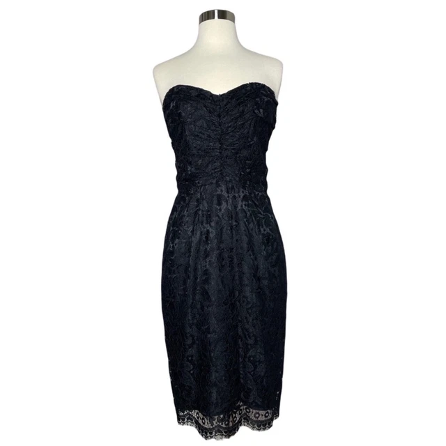 Dolce & Gabbana Black Lace Strapless Cocktail Dress Midi Bustier Size 42 IT US 6 Dolce & Gabbana Black Lace Strapless Cocktail Dress Midi Bustier Size 42 IT US 6