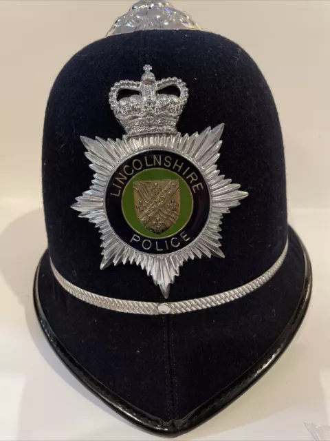 Vintage Authentic British Police “Bobby” Helmet  Lincolnshire Police