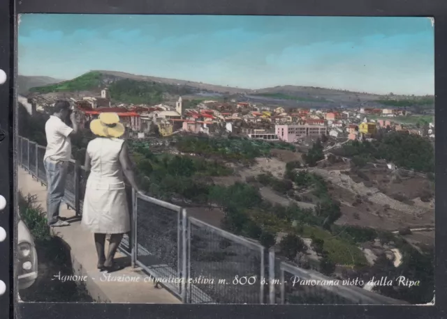 Cartolina Agnone Panorama Visto dalla Ripa ANIMATA PA25