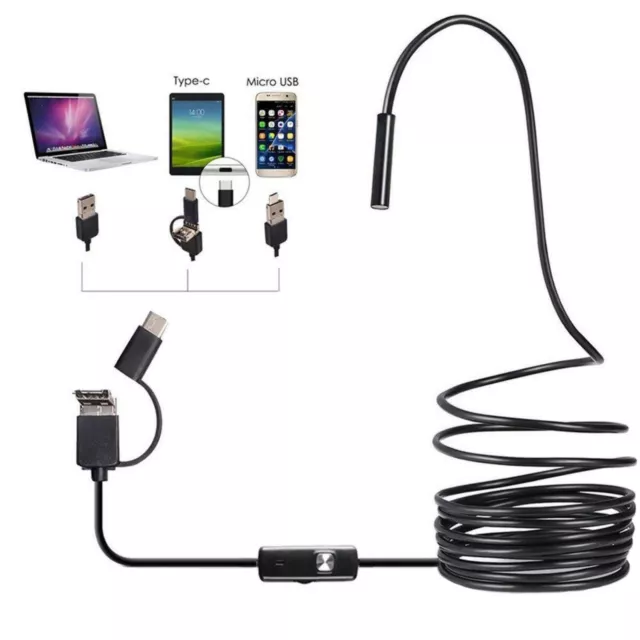 Pipe Inspection Camera Endoscope Video Sewer Drain Cleaner Waterproof Snake USBC