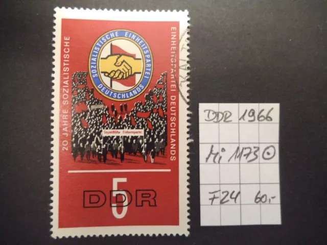 DDR 1966, Mi Nr. 1173, Plattenfehler F24, gestempelt, lesen