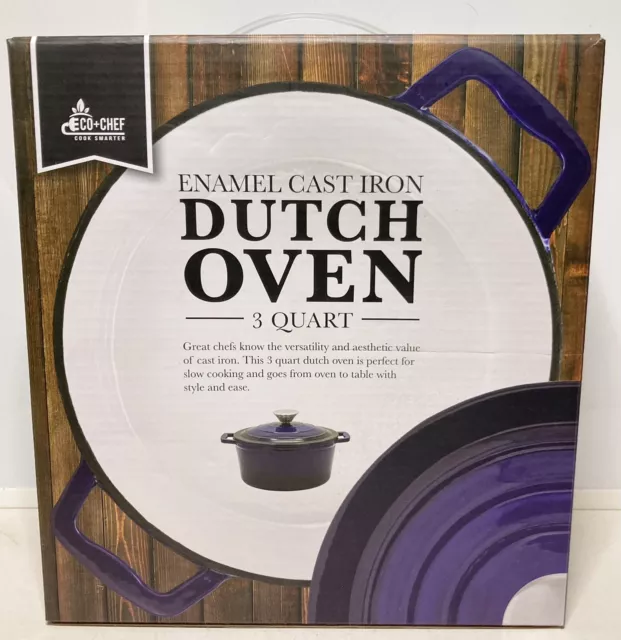 Enameled Cast Iron 5 Quart Dutch Oven with Lid - White – Eco +