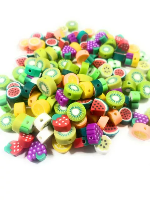 Handmade Polymer Clay Beads Necklace Fruit Shape Spacer Jewellery Craft 10mm