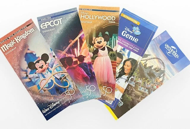 Walt Disney World Maps 50th Anniversary + UNIVERSAL Park Maps Florida Orlando