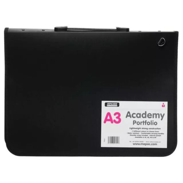 Mapac ArtCare A3 Black Academy Portfolio Water Resistant With Shoulder Strap