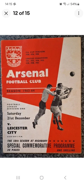 COLLECTORS ANNIVERSARY SPECIAL At Highbury 50 years Arsenal V Leicester 196364 £52.71 PicClick UK