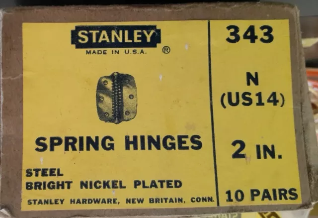 Spring Loaded Hinges Stanley 2 Inch Vintage NOS