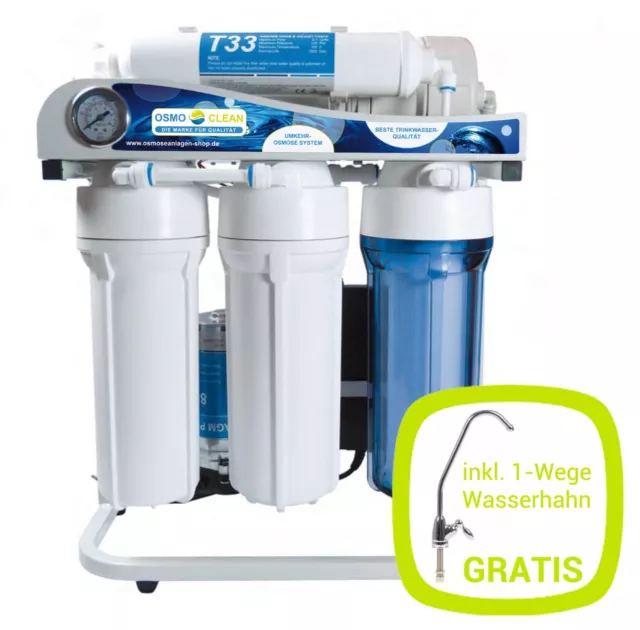 Osmoseanlage 500 GPD Osmose Directflow Modell Exklusive, 5-stufig Wasserfilter