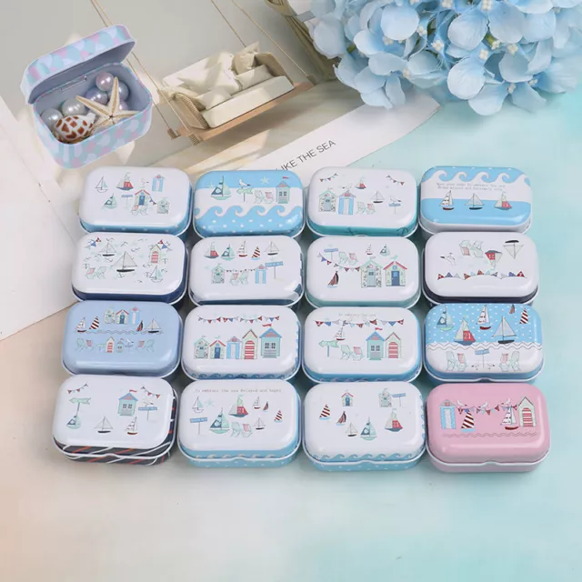 Mini tin trinket jewelry coin box tinplate storage case small-rectangular B*xd