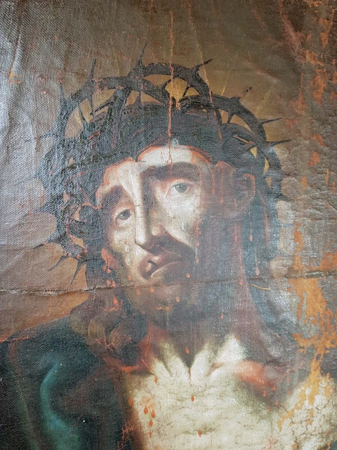 Altmeister Gemälde Barock - Ölgemälde, Ecce Homo, Antlitz Jesu, 17.  Jahrhundert