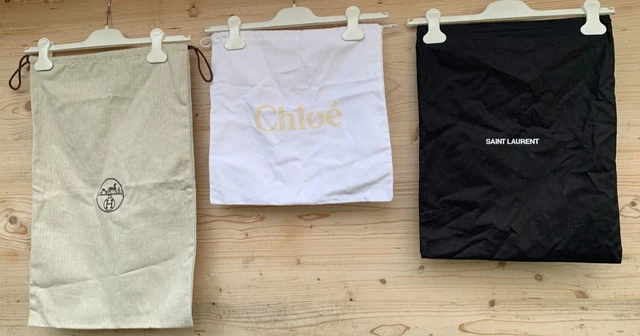 3er Set Dustbags CHLOE HERMES SAINT LAURENT Edel Staubbeutel für Taschen NEU