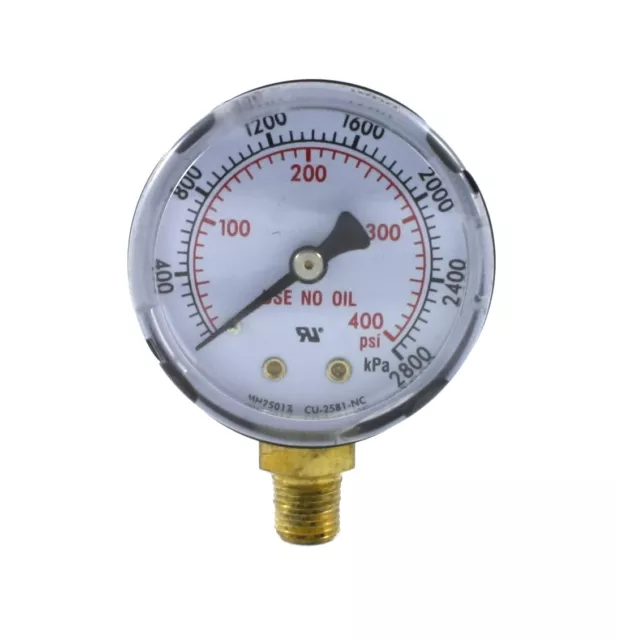 High Pressure Gauge for Acetylene Regulator 0-400 psi 2 inches - 1/8" NPT Thread