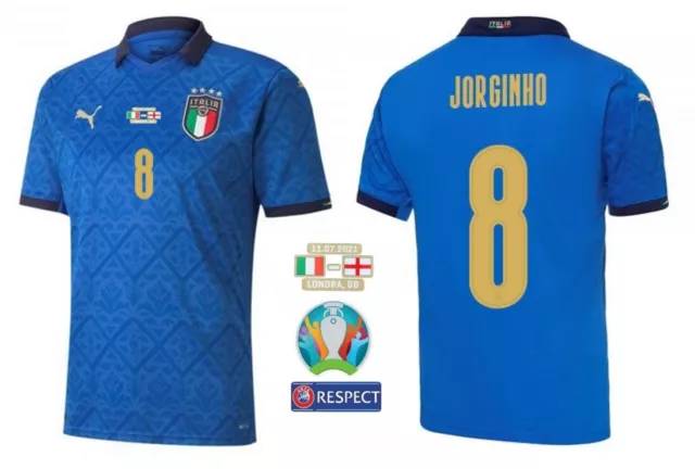 Trikot PUMA Italien EURO 2020 FINAL - Jorginho 8 I Badge Match Details ITALIA
