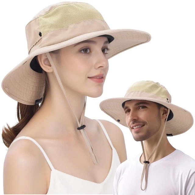Chapeau Seau à Large Bord Avec Protection Nuque UPF 50 - Unisexe Adulte - Taille Unique - Noir