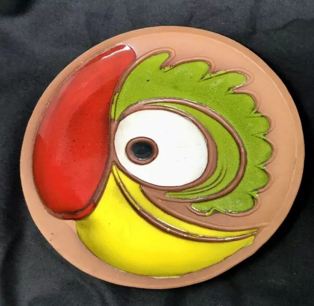 Vintage Pacific Stoneware People Lovers Parrot Plate Pottery Bird Pottery