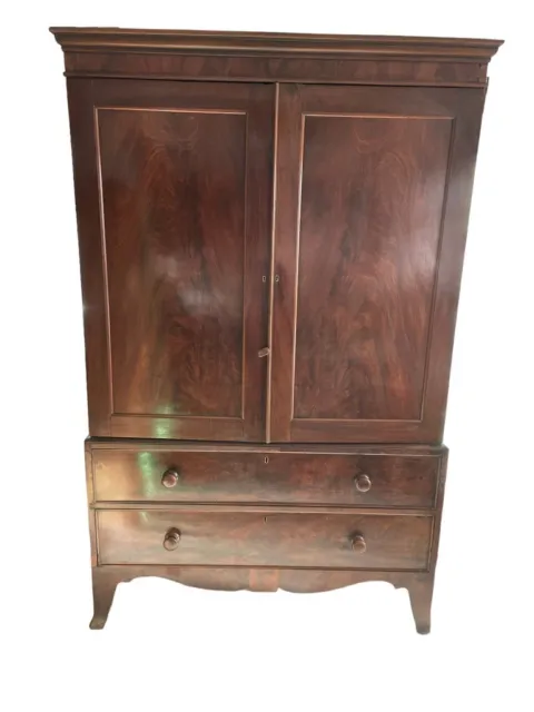 Stunning Antique Mahogany Wardrobe Kitchen Dresser Armoire