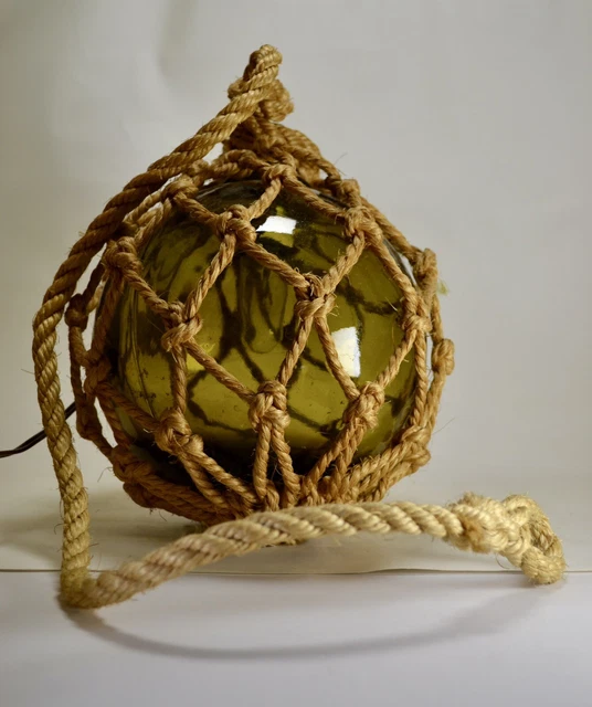 Grosse Boule de pêche ancienne en verre soufflé, flotteur de pêche, boule de flotteur, décoration marine, collection - France