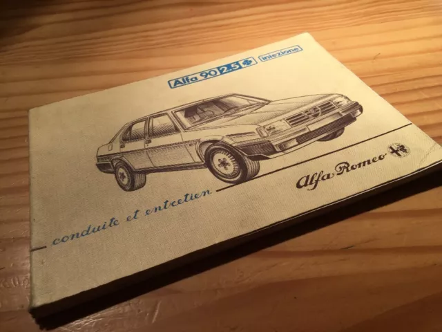 Alfa Roméo 90 2.5 manuel conducteur carnet livret de bord utilisateur