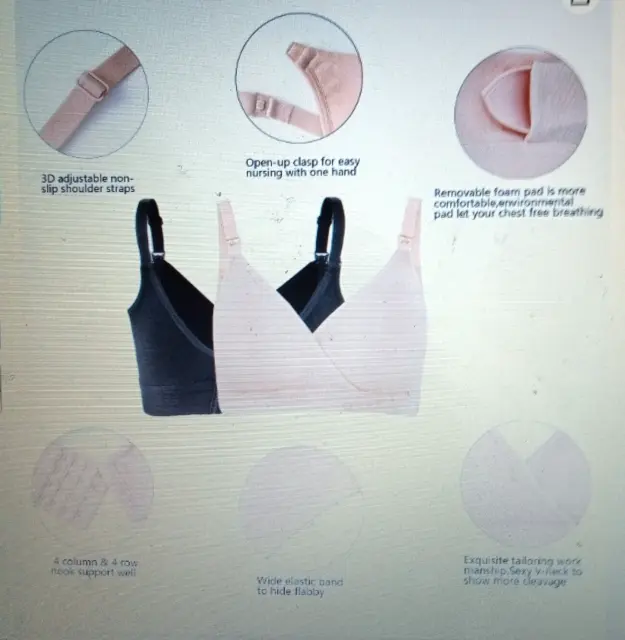 COMFORT SLEEP BRA, Soft Non-Wired Seamless Stretchy, White Nude Ivory,  S-XXL £19.99 - PicClick UK