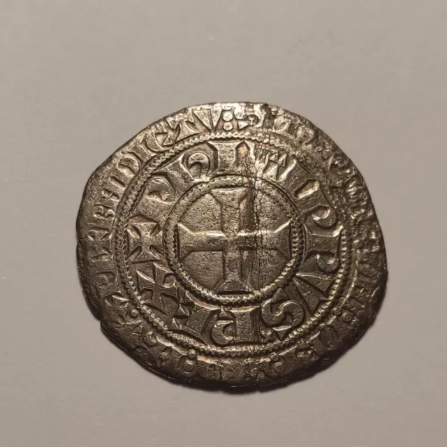 RARE Pièce argent, Gros tournois à l'O rond - Philippe III / Philippe IV