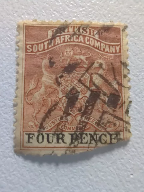 Rhodesia 4 Pence Stamp 1892 British South Africa Company SG 22 Used NH D27
