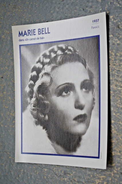MARIE BELL dans un CARNET DE BAL 1937 FRANCE - FICHE / CARTE CINEMA / CARD