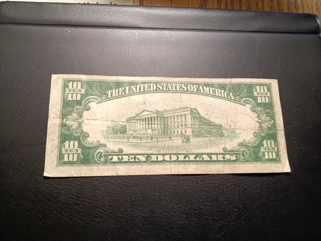 1934 A $10 Ten Dollar Silver Certificate Blue Seal Note A64932842 A. 5