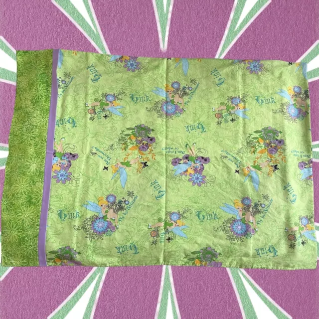 Tinkerbell custom made Pixie Dust Pillowcase Standard Size Green and Purple
