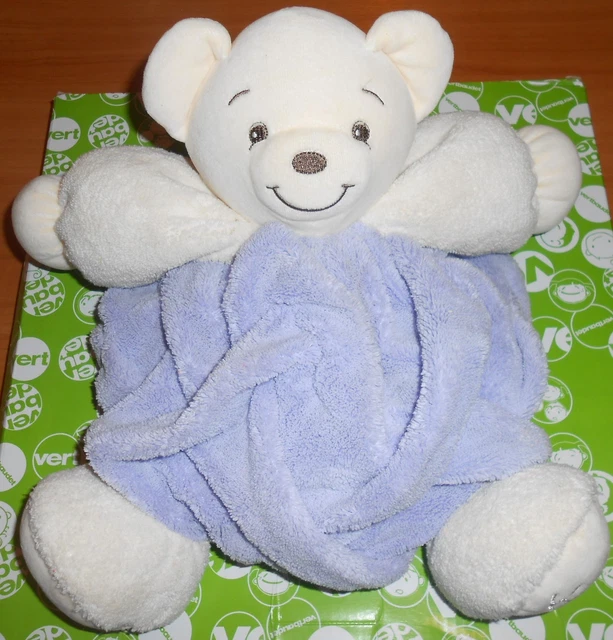 DOUDOU PELUCHE KALOO OURS BOULE PLUME MAUVE LILAS 30 cm