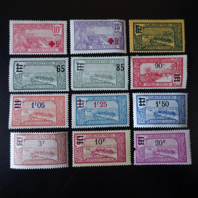 France Colonie Guadeloupe N°75/76 + N°89/98 Neuf * Gomme D'origine