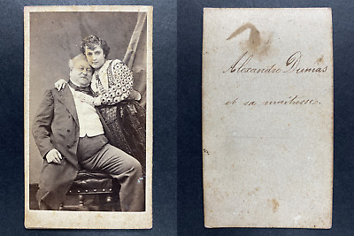 CDV. Liébert Paris Alexandre Dumas & Miss Adah Menken Vintage carte de visite 