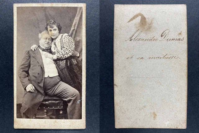 Alexandre Dumas / Adah Isaacs Menken - Portrait photographique au format carte de visite par Liébert - 1860
