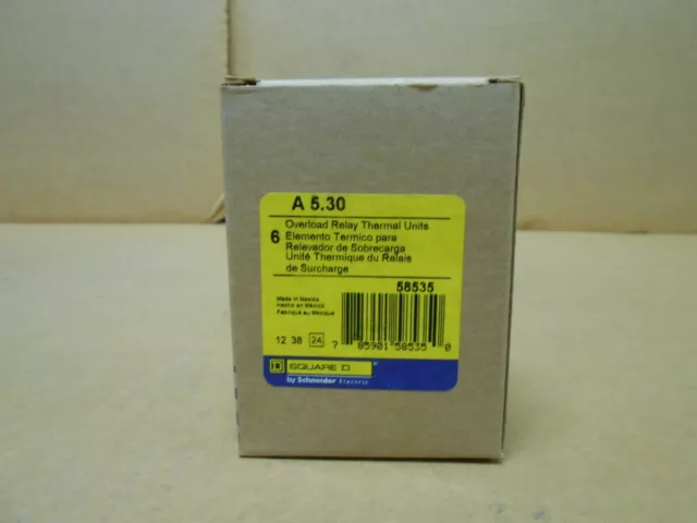 Box Of 6 Square D A 5.30 A5.30 Overload Relay Thermal Heater Unit(3 Boxes Avail)